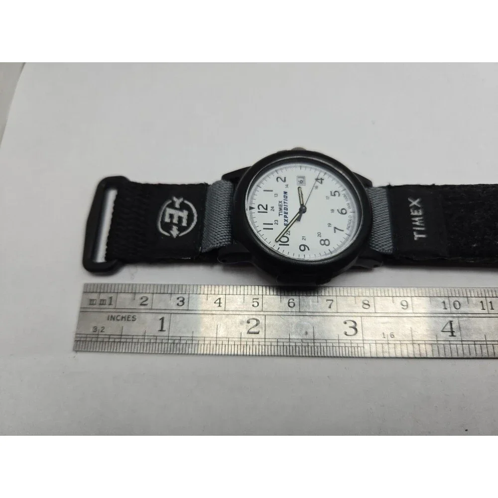 Timex Expedition Camper 38mm White Dial Indiglo Date 100M Mens Watch New Battery